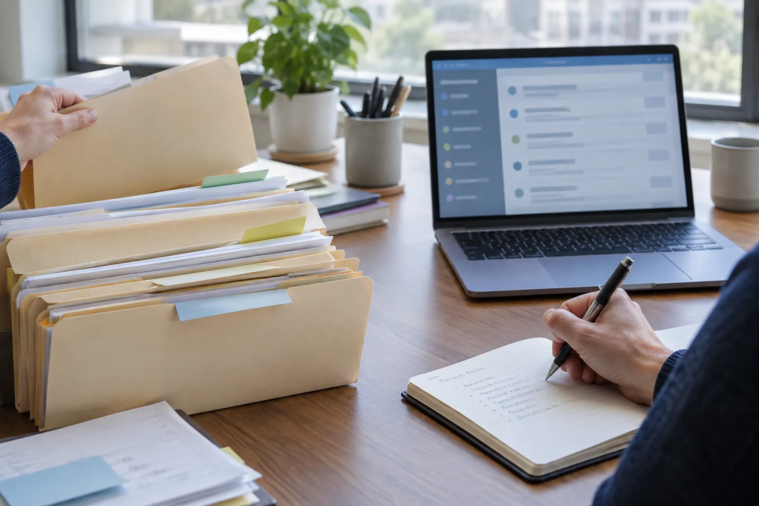 Des dossiers et des notes servent à classer différents messages reçus par une collectivité.
